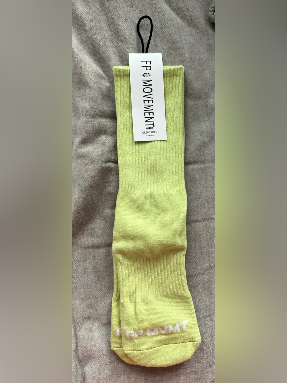 Free People FP Movement Lime Green Crew Socks NWT